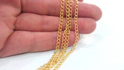 Gold Plated Chain  1 Meter - 3.3 Feet  (3x4 mm)  G452