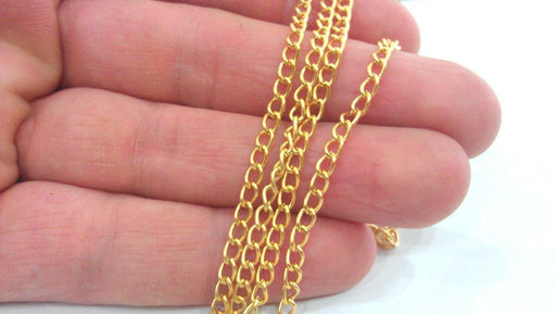 Gold Plated Chain  1 Meter - 3.3 Feet  (3x4 mm)  G452