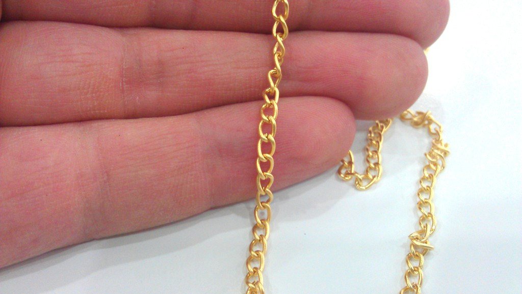 Gold Plated Chain  1 Meter - 3.3 Feet  (3x4 mm)  G452