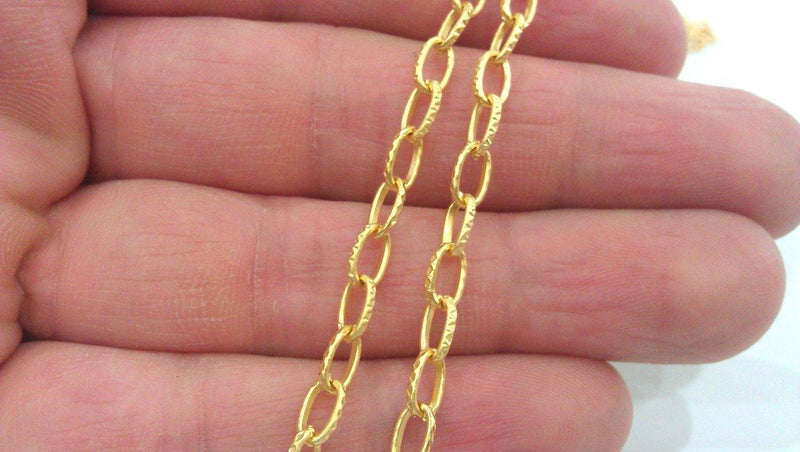 Gold Plated Chain 1 Meter - 3.3 Feet  (8x6 mm) G450
