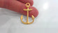 Gold Anchor Charms ,Pendant , Gold Plated Brass  32x22 mm G14998