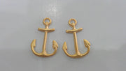 Gold Anchor Charms ,Pendant , Gold Plated Brass  32x22 mm G14998