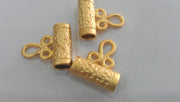 2 Gold Plated Brass  Tube Charms 2 Pcs.  G457