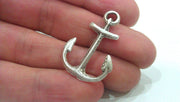 5 Pcs  Antique Silver Plated Metal Anchor Charms , Pendant  G10966