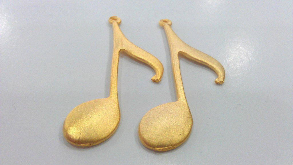 2 Gold Plated  Note Pendant , G474