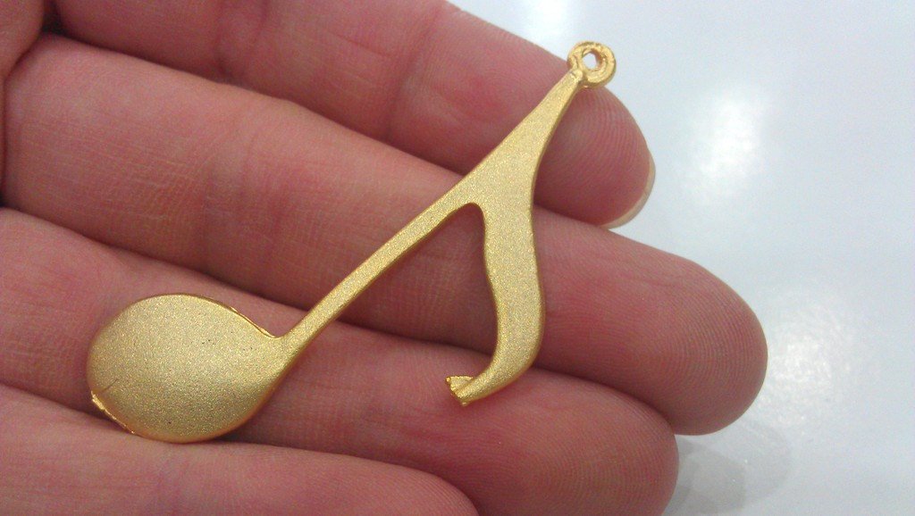 2 Gold Plated  Note Pendant , G474