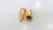 2 Gold Cone Findings , Gold Plated Brass G12939