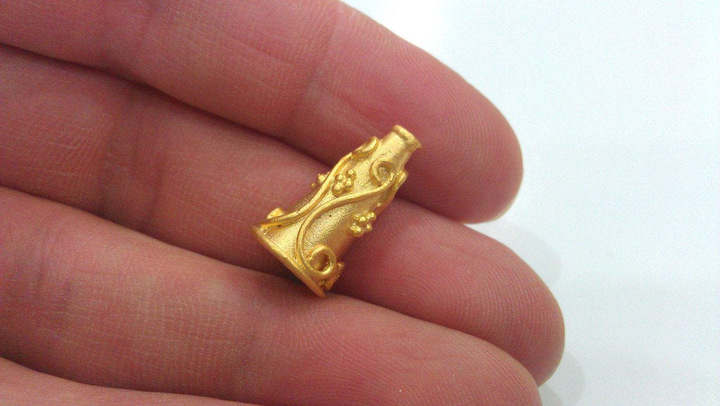 10 Gold Cone Findings, Gold Plated Brass  G12939