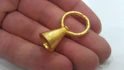 2 Gold Plated Brass Cone  Findings  G12802