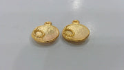 2 Pcs Gold Plated Brass  Charms  G482