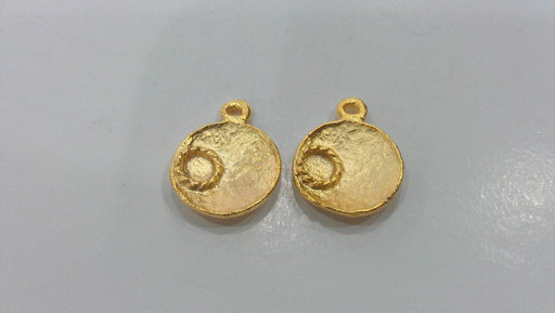 2 Pcs Gold Plated Brass  Charms  G482