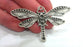 2 Pcs  Antique Silver Plated Metal Dragonfly Pendant  G12244