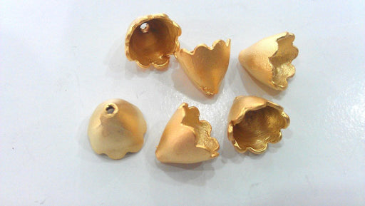 4 Pcs  Cone  Findings , Gold Plated Brass G9868