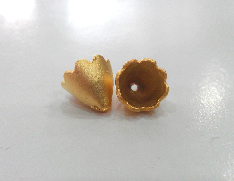 4 Pcs  Cone  Findings , Gold Plated Brass G9868