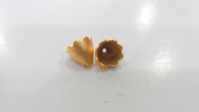 4 Pcs  Cone  Findings , Gold Plated Brass G9868