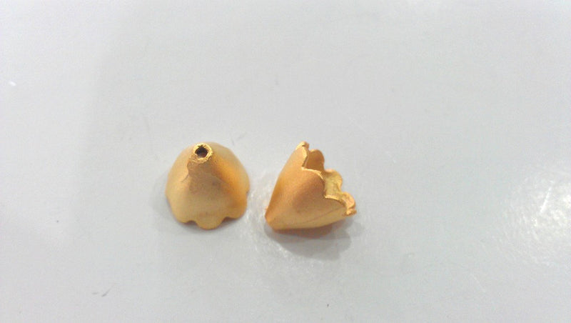 4 Pcs  Cone  Findings , Gold Plated Brass G9868
