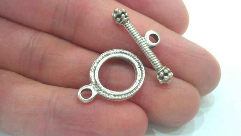 4 sets Antique Silver Plated  Toggle Clasp, Findings G12921