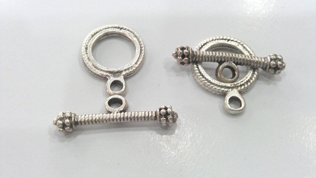 4 sets Antique Silver Plated  Toggle Clasp, Findings G12921