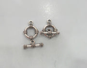 4 sets Silver Toggle Clasp Findings Antique Silver Plated G17629