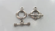 4 sets Silver Toggle Clasp Findings Antique Silver Plated G17629