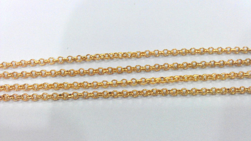 Gold Chain Gold Plated Rolo Chain 1 Meter - 3.3 Feet  (2 mm)   G14162