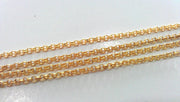 Gold Chain Gold Plated Rolo Chain 1 Meter - 3.3 Feet  (2 mm)   G14162