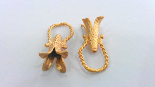 2 Cones Findings, Gold Plated Brass G13936
