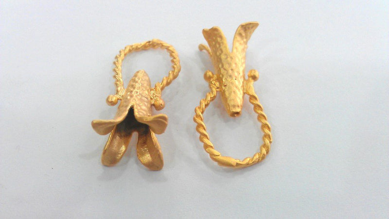 2 Cones Findings, Gold Plated Brass G13936