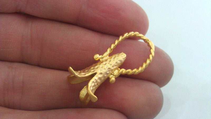 2 Cones Findings, Gold Plated Brass G13936