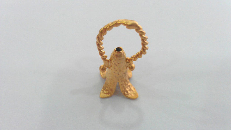 2 Cones Findings, Gold Plated Brass G13936