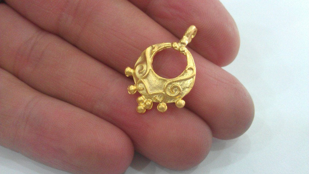 2 Gold Charms Gold Plated Brass  Charms,Pendant  G14608