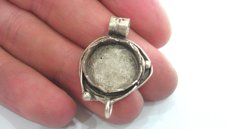 Antique Silver Plated Blank  (15mm Blank) , Mountings , Findings  G530