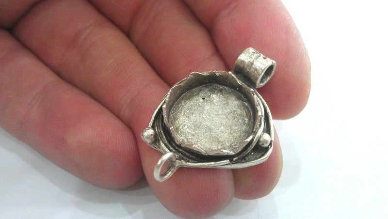 Antique Silver Plated Blank  (15mm Blank) , Mountings , Findings  G530