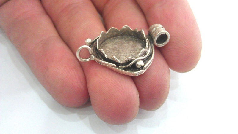 Antique Silver Plated Blank  (15mm Blank) , Mountings , Findings  G530