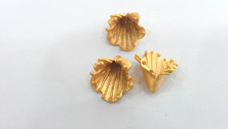 10 Pcs  Gold Plated Brass Cone, Caps Findings    G9228