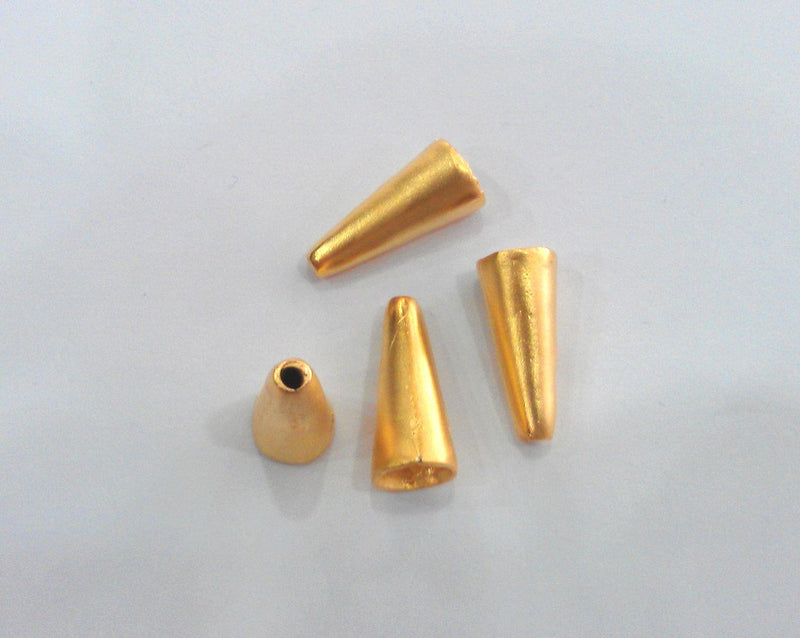 2 Pcs Cones Findings  Gold Plated Brass G536