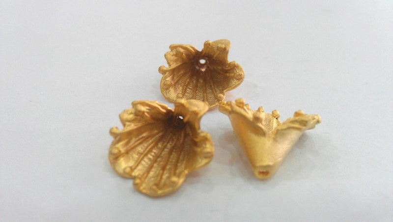 10 Pcs  Gold Plated Brass Cone, Caps Findings    G9228