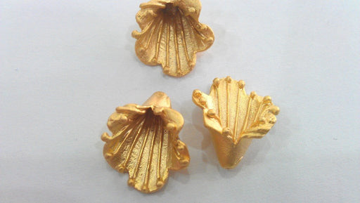 2 Gold Cone Gold Plated Brass Cone , Findings  G9228