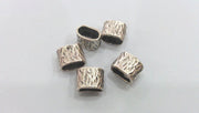 10 Antique Silver Plated Brass  Tube Beads G13673