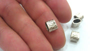 10 Antique Silver Plated Brass  Tube Beads G13673