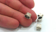 10 Antique Silver Plated Brass  Tube Beads G13673