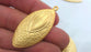 2 Patterned Oval Charms Gold Plated Charms  (50X24 mm)  G16910