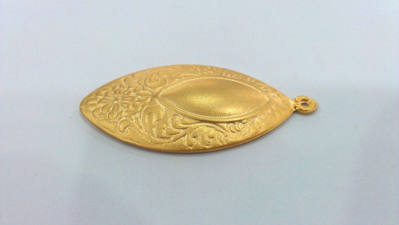 32 Patterned Oval Charms Gold Plated Charms  (50X24 mm)  G16910