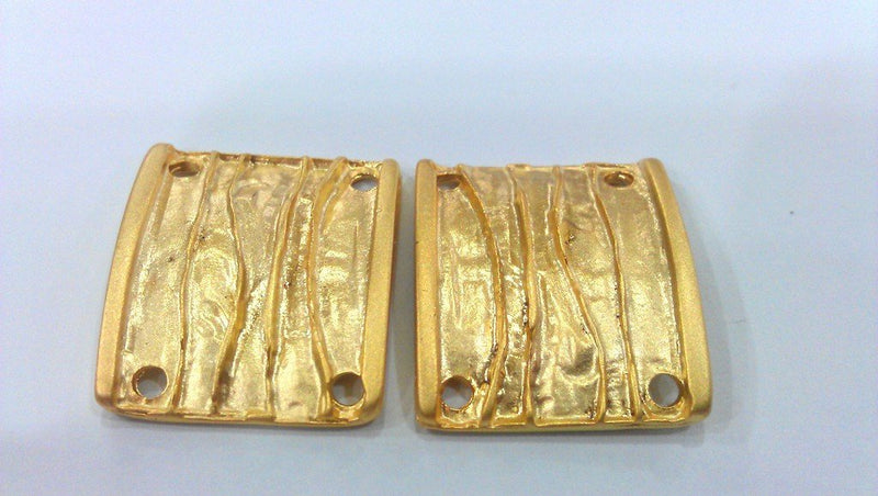 Gold Connector Gold Plated Square Connector Pendant  (27x22 mm)  G590