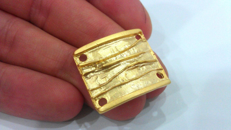 Gold Connector Gold Plated Square Connector Pendant  (27x22 mm)  G590