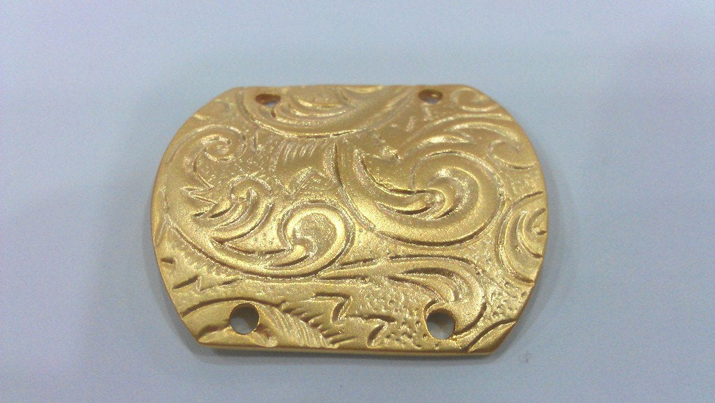 Gold Plated Connector With Four Holes Connector,Pendant  (35x30 mm) G14999