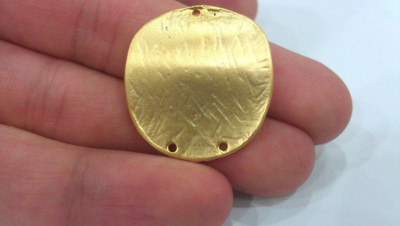 2 Matt Gold Twisted Charms Connectors (30x27 mm)  G587