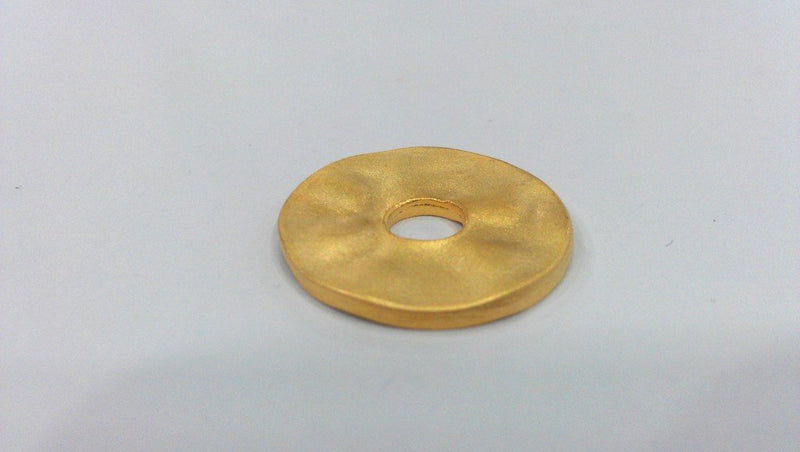 2 Gold Round Charms,  Gold Plated Metal (20 mm)  G589