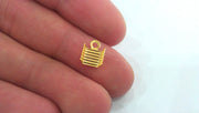 10 Pcs Gold Plated Brass Cord Ends, Findings G13921