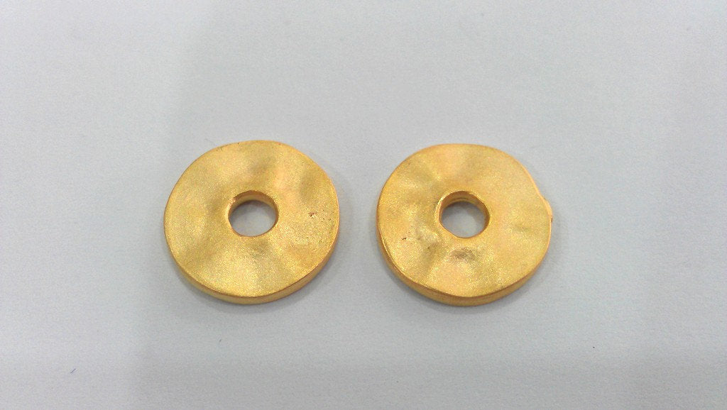 4 Pcs. (16 mm)  Gold Plated Metal Round Findings G604